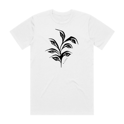 White t-shirt with plant eyes BANKS logo on the front
