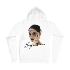 Serpentina artwork white hoodie product shot back Banks